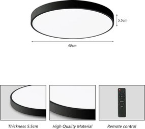 Brilagi-LED Dimmelhető lámpatest POOL SMART LED/48W/230V 40 cm Wi-Fi Tuya+távirányító fekete