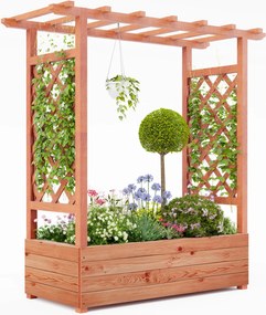 Magaságyás Rácsos Háttal, Vízleeresztő Nyílásokkal, Fából, 110*44*113.5cm