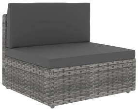 vidaXL 2 személyes szürke elemes polyrattan kanapé
