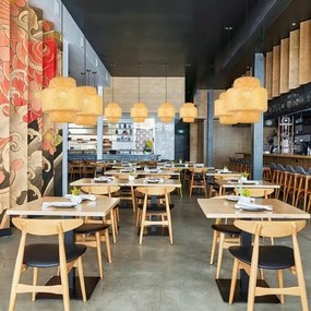 Immax 08267L - Csillár zsinóron HILO 1xE27/40W/230V átm. 38 cm bambusz