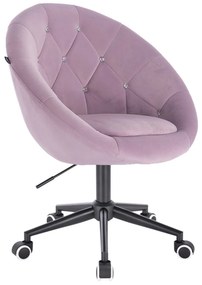 HR8516CK Halványlila modern velúr szék fekete lábbal