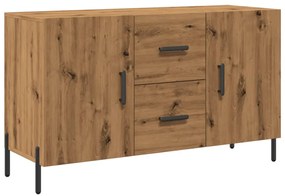 kézműves tölgy színű szerelt fa tálalószekrény 100 x 36 x 60 cm