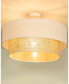 Felületre szerelt BORHO csillár 1xE27/60W/230V fehér/juta