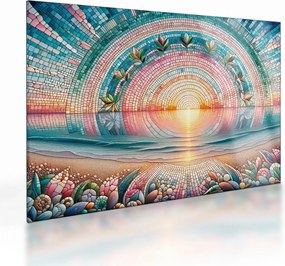 Üveg kép – Naplemente mozaik (70x50 cm)