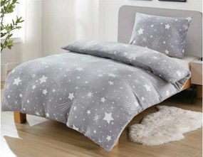 AKCIÓ Mikroplüss ágynemű NIGHT STARS világosszürke II. osztály Ágyneműhuzat mérete: 70 x 90 cm | 140 x 200 cm