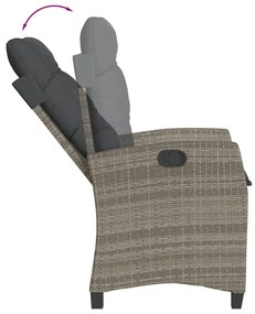7 részes szürke polyrattan kerti étkezőgarnitúra párnával