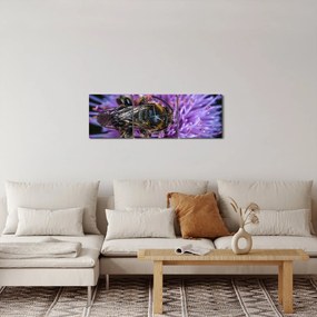 Méh a virágon képe (órával) (90x30 cm)
