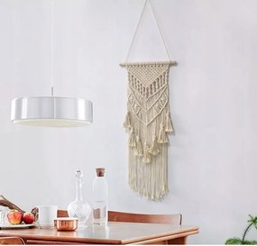 Makramé lógó fali dekoráció boho fonott 26x78cm Ajándék WN28