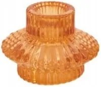 Narancssárga alacsony üveg gyertyatartó