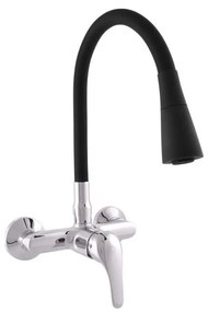 RAV Slezák SA002.5/13 - SAZAVA mosogató csaptelep, 32,3 cm, fekete/fényes króm