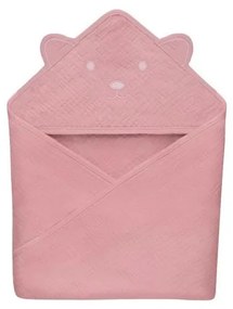Lionelo - Kapucnis baba törölköző (musszlin) Pink Baby 5903771709323