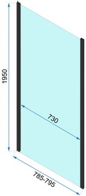 Rea Rapid Slide, zuhanykabin tolóajtóval 110 (ajtó) x 80 (fal), 6mm átlátszó üveg, arany matt profil, KPL-K5646