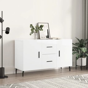 magasfényű fehér szerelt fa tálalószekrény 100 x 36 x 60 cm