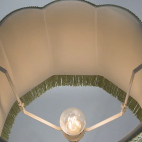 Retro állólámpa sárgarézzel és zöld Granny búrával 45 cm - Kaso