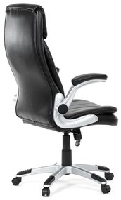 Fekete ökobőr irodai szék hintamechanikával. KA-F1218 BK