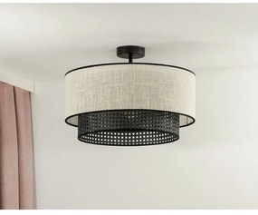 Duolla - Felületre szerelhető csillár RATTAN YUTE 1xE27/15W/230V átm. 45 cm krémes/fekete