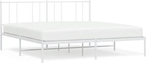 vidaXL fehér fém ágykeret fejtámlával 200 x 200 cm