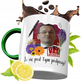 Máté Morawiecki Zöld Bögre Ajándék, fényképes nyomattal