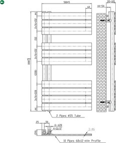 Solaro Design törölközőszárító radiátor 1000x500 mm fekete