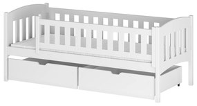Gyerekágy 90 cm Gussie (ágyráccsal és tárolóhellyel) (fehér). 1012917