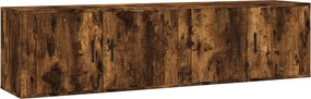 vidaXL 2 db füstös tölgy színű fali TV-szekrény 80 x 34,5 x 40 cm