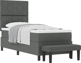 vidaXL Boxrugós ágy matracmal Sötétszürke 80 x 200 cm szövet