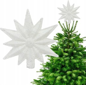 Fehér Csillag Karácsonyfadísz Csillogó Csillag Karácsonyfadísz 17 cm