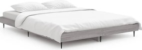 vidaXL sonoma tölgyszínű szerelt fa ágykeret 135 x 190 cm