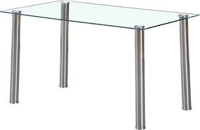 Berna 140 cm szögletes üveg étkezőasztal transparent