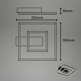 Briloner - LED mennyezeti lámpa FRAME LED/22W/230V 3000K 30x32 cm fekete
