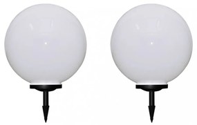 2 db kültéri gyalogjáró LED-lámpa cölöppel 50 cm