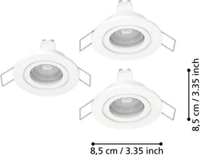 Eglo 902235 -SZETT 3xLED fürdőszobai beépíthető mennyezeti lámpa BARRANCO 1xGU10/4,5W/230V IP44 fehér