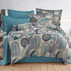 Nathalia kék pamut ágyneműhuzat 200x140cm+90x70cm TiaHome