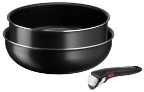 Alumínium edény készlet 3 db-os Ingenio Easy Cook & Clean Black – Tefal