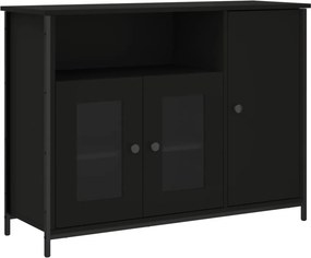 vidaXL fekete szerelt fa tálalószekrény 100 x 35 x 75 cm