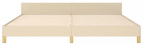 krémszínű szövet ágykeret matrac nélkül 200 x 200 cm