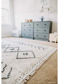 Krémszínű mosható kézi szövésű pamut szőnyeg 170x120 cm Bereber Rhombs – Lorena Canals