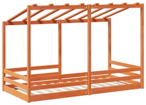viaszbarna tömör fenyőfa gyerekágytető 100 x 200 cm