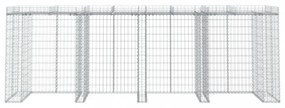 horganyzott vas gabionkosár szemeteskukához 350 x 91 x 120 cm