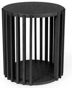 Drum fekete tárolóasztal, ø 53 cm - Woodman