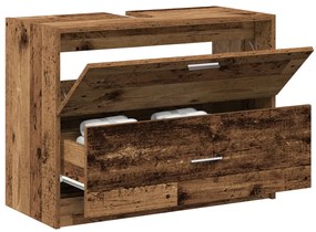 mosdószekrény régi fa 78x37x59 cm újrahasznosított fa
