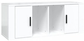 fehér magasfényű szerelt fa TV-szekrény 100x35x40 cm
