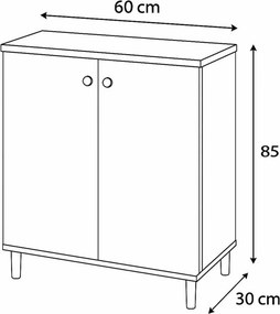 Konyhaszekrény, zafír tölgy, 60 cm – Peka10Pk