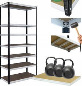 Tárolószekrény fém állvány Helios 270x110x40cm 7Px350kg Magas Erős