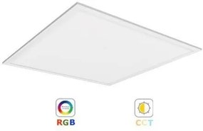 RGB-CCT LED panel , 600 x 600 mm , 40 Watt , dimmelhető , színváltós ,  állítható fehér színárnyalat , Tuya kompatibilis