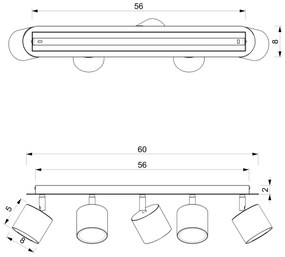 Spotlámpa DIXIE 5xGX53/11W/230V rózsaszín