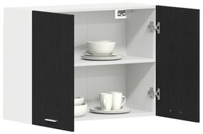 vidaXL Fekete Tölgy Fali Szekrény - 80x31x60 cm - Mérnöki fából