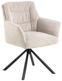 Bézs kárpitozott karfás étkezőfotel Alonso – Actona