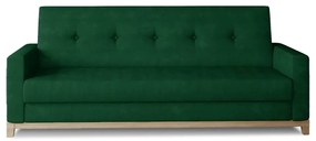 Zöld bársony kinyitható-tárolóhelyes kanapé 216 cm Selene – ELTAP