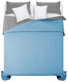 Kétoldalas kék-szürke ágytakaró franciaágyra 220 x 240 cm